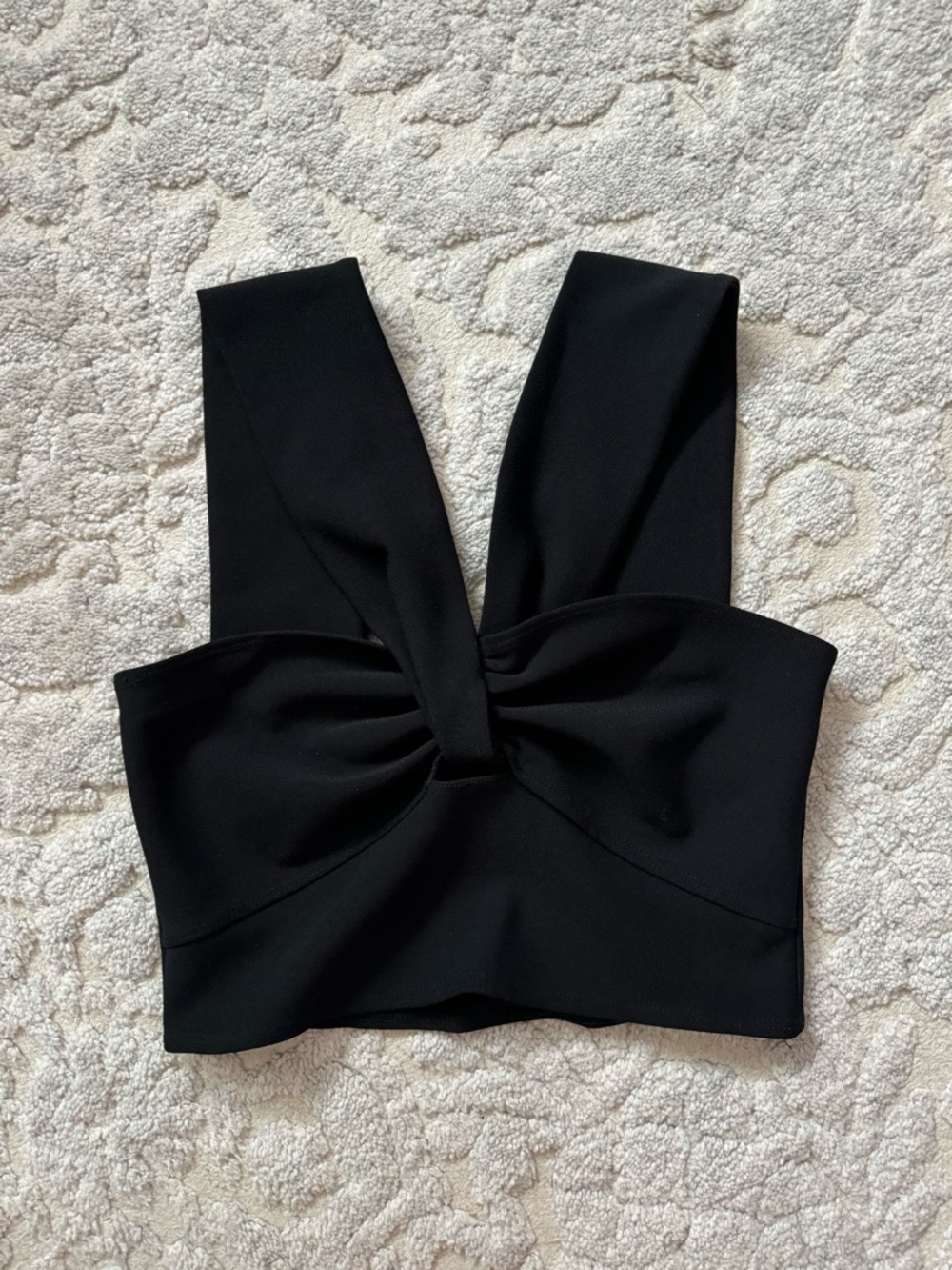 A&F Black Twist Front Crop Top - Women